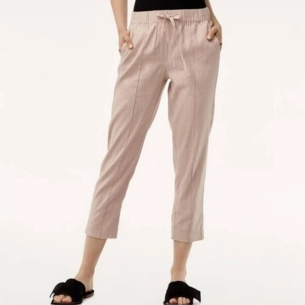 Babaton Linen High Rise Cropped Errol Pants